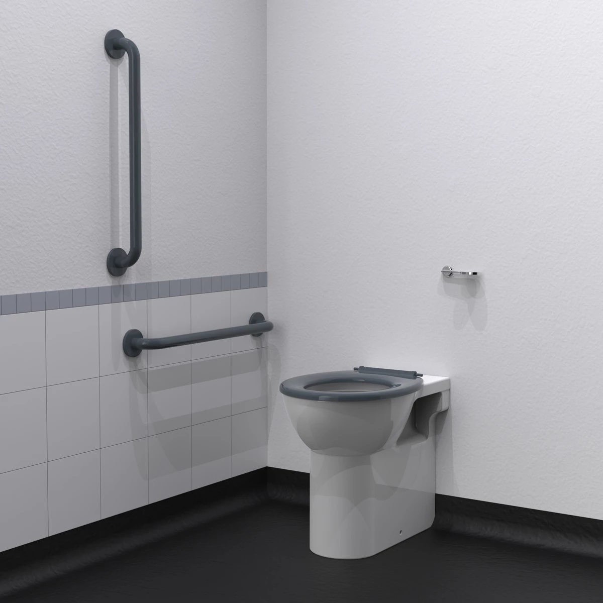Nymas NymaPRO Back To Wall Ambulant Doc M Toilet Pack With Concealed Fixings - Dark Grey 4 Nymas NymaPRO Back To Wall Ambulant Doc M Toilet Pack With Concealed Fixings - Dark Grey - Image 2
