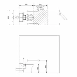 Nymas NymaPRO Close Coupled Ambulant Doc M Toilet Pack With Stainless Steel Grab Rails - Grey
