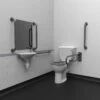 Nymas NymaPRO Close Coupled Doc M Toilet Pack With Stainless Steel Grab Rails - Grey -HEATANDPLUMB Sales nymas nymapro doc m pack dm200kcs gy 3