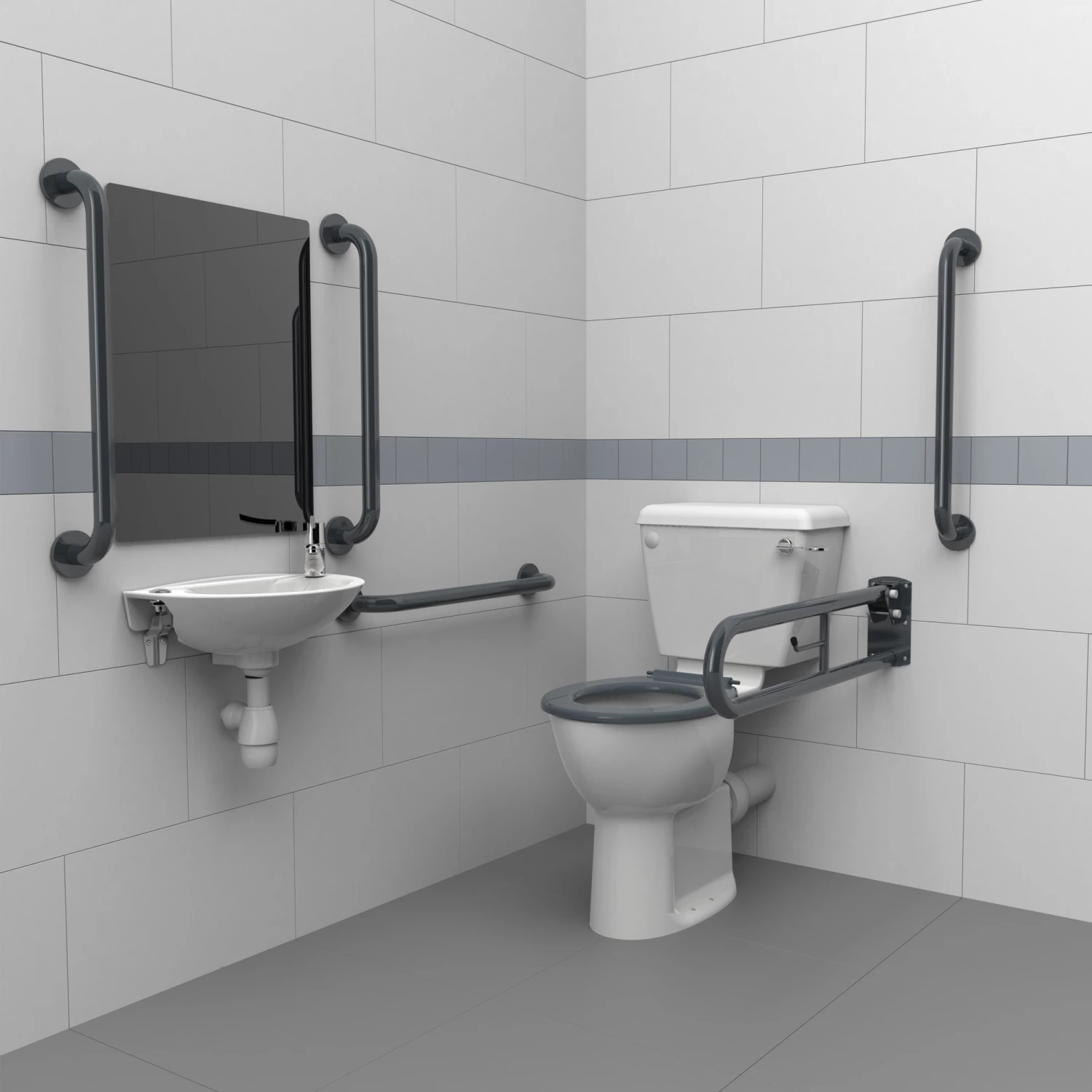 Nymas NymaPRO Close Coupled Doc M Pack White - 5 X Dark Grey Grab Rails 3 Nymas NymaPRO Close Coupled Doc M Pack White - 5 X Dark Grey Grab Rails