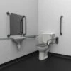 Nymas NymaPRO Close Coupled Doc M Toilet Pack With Stainless Steel Grab Rails With TMV3 Valve - Grey 2 Nymas NymaPRO Close Coupled Doc M Toilet Pack With Stainless Steel Grab Rails With TMV3 Valve - Grey -HEATANDPLUMB Sales nymas nymapro doc m pack dm700ks gy 1