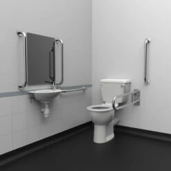Nymas NymaPRO Close Coupled Doc M Toilet Pack With Stainless Steel Grab Rails With TMV3 Valve - Satin 5 Nymas NymaPRO Close Coupled Doc M Toilet Pack With Stainless Steel Grab Rails With TMV3 Valve - Satin -HEATANDPLUMB Sales nymas nymapro doc m pack dm700ks ss 1