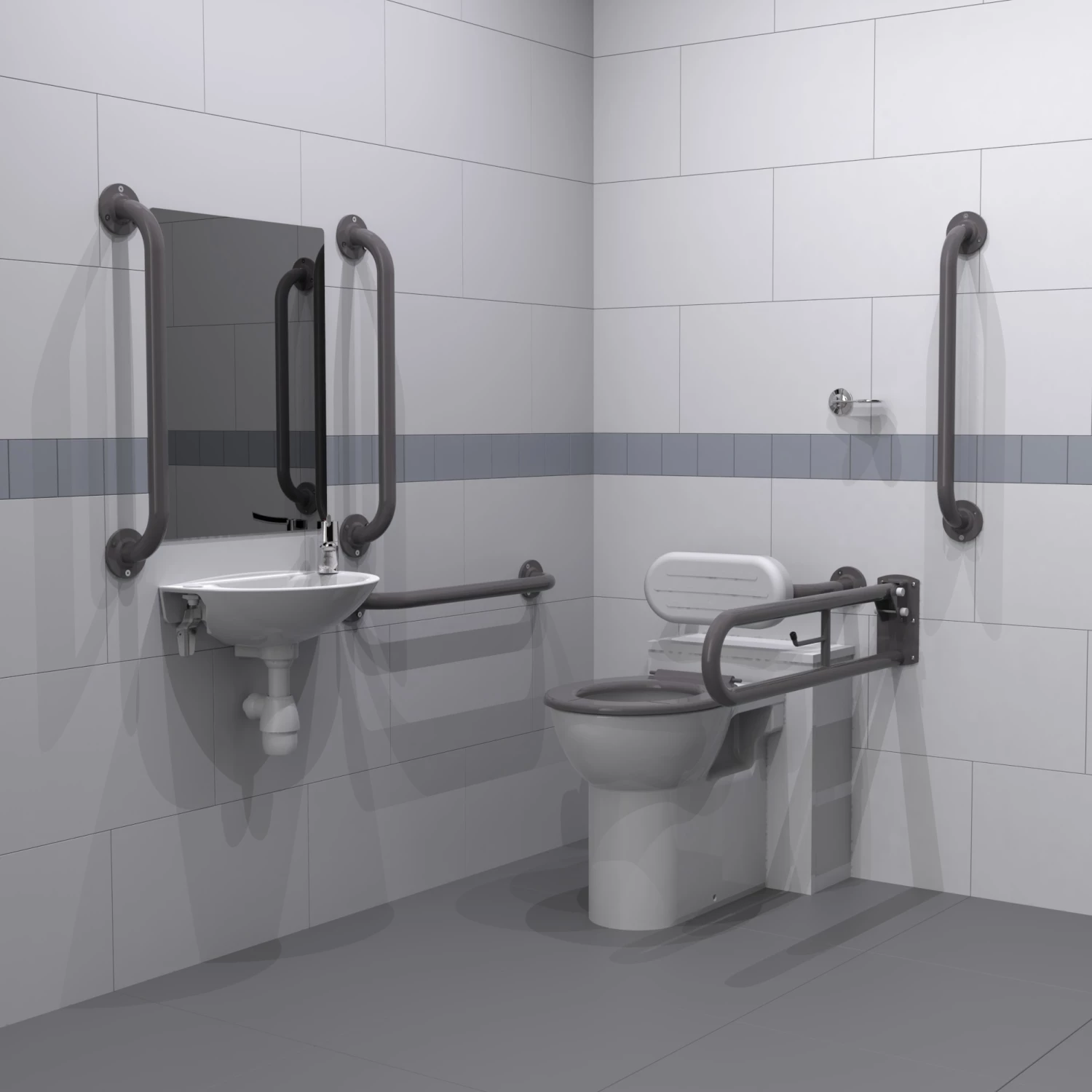 Nymas NymaPRO Back To Wall Doc M Toilet Pack With Exposed Fixings - Grey Grab Rails 3 Nymas NymaPRO Back To Wall Doc M Toilet Pack With Exposed Fixings - Grey Grab Rails