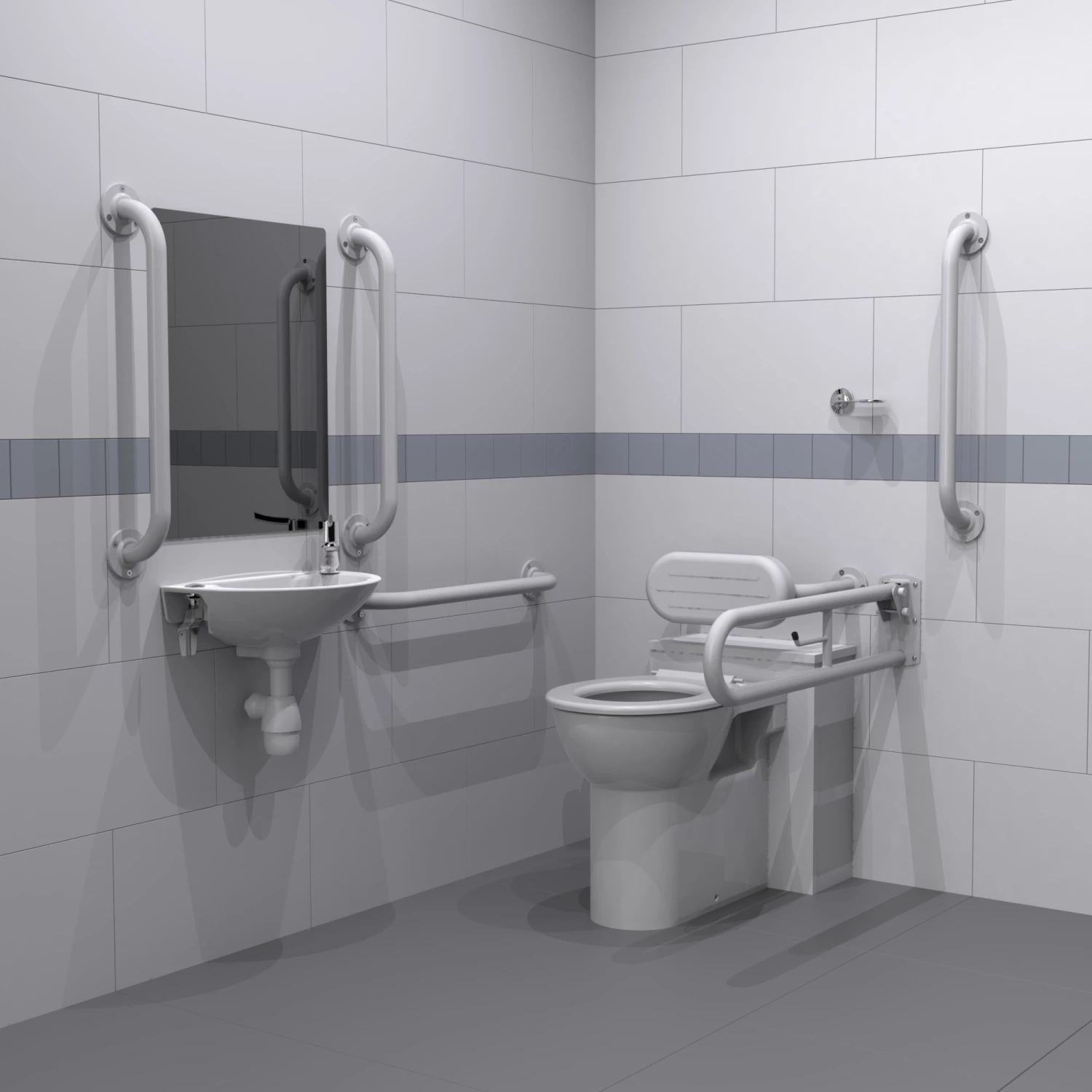 Nymas NymaPRO Back To Wall Doc M Toilet Pack With Exposed Fixings - White Grab Rails 3 Nymas NymaPRO Back To Wall Doc M Toilet Pack With Exposed Fixings - White Grab Rails