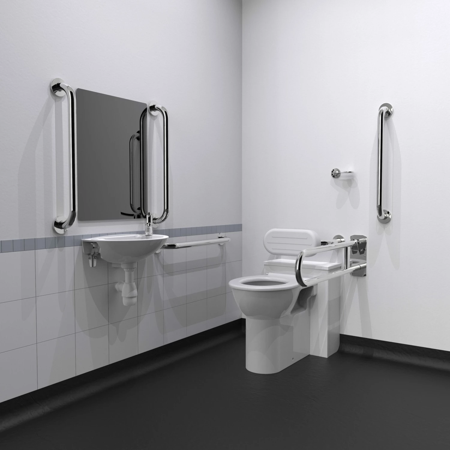 Nymas NymaPRO Back To Wall Doc M Toilet Pack With Concealed Fixings - Polished Grab Rails 3 Nymas NymaPRO Back To Wall Doc M Toilet Pack With Concealed Fixings - Polished Grab Rails