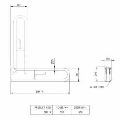 Nymas NymaPRO Trombone Lift And Lock Grab Rail 800mm Length - White