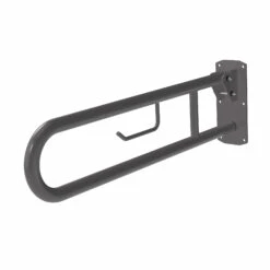 Nymas NymaPRO Lift And Lock Hinged Grab Rail With Roll Holder 800mm Length - Grey