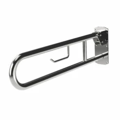 Nymas NymaPRO Lift And Lock Hinged Grab Rail With Roll Holder 800mm Length - Polished