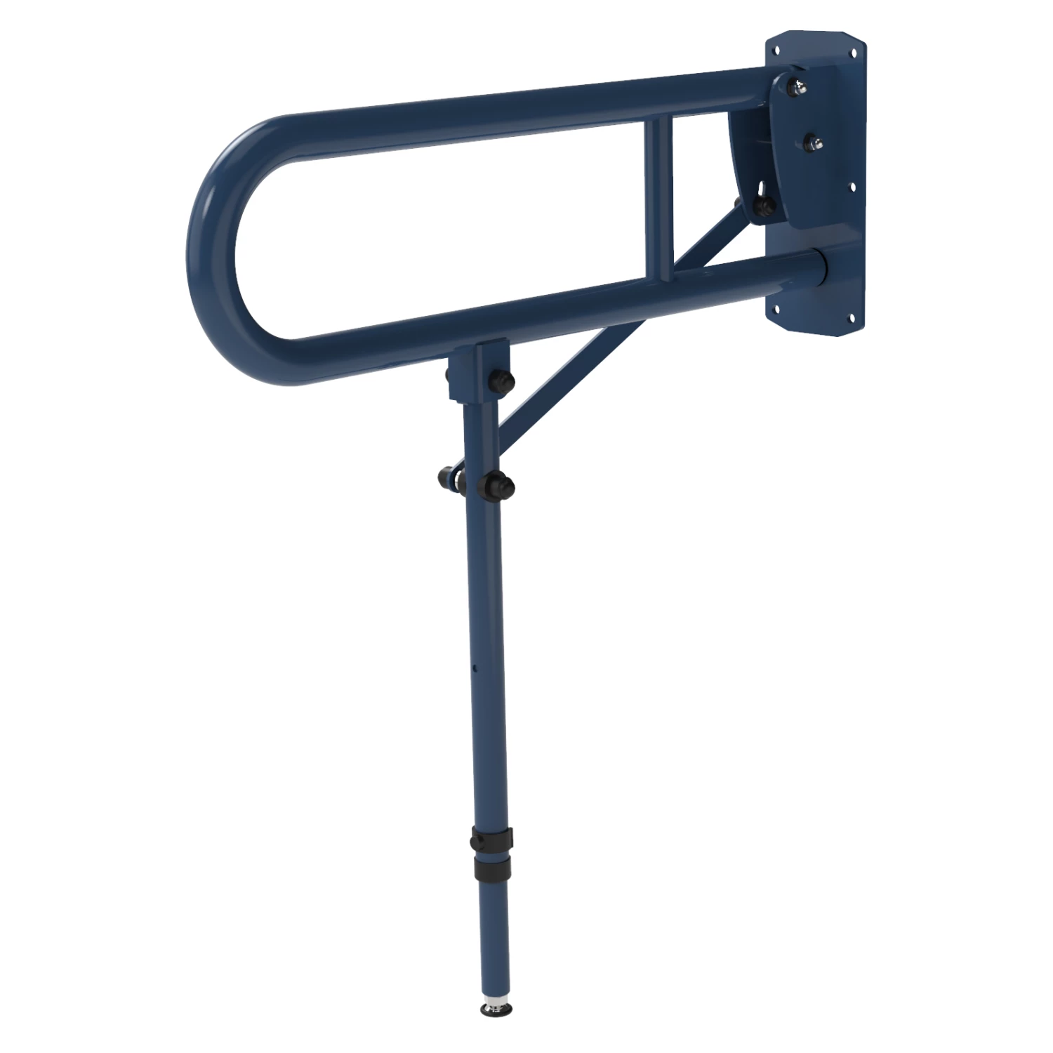 Nymas NymaPRO Lift And Lock Hinged Grab Rail With Leg 650mm Length - Dark Blue 3 Nymas NymaPRO Lift And Lock Hinged Grab Rail With Leg 650mm Length - Dark Blue