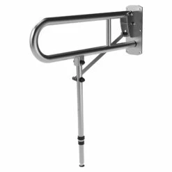 Nymas NymaPRO Lift And Lock Hinged Grab Rail With Leg 650mm Length - Satin
