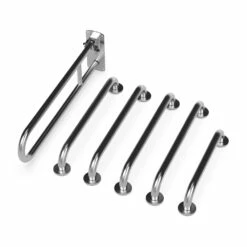 Nymas NymaPRO Concealed Fixing Grab Rails For Doc M Toilet Pack - Satin