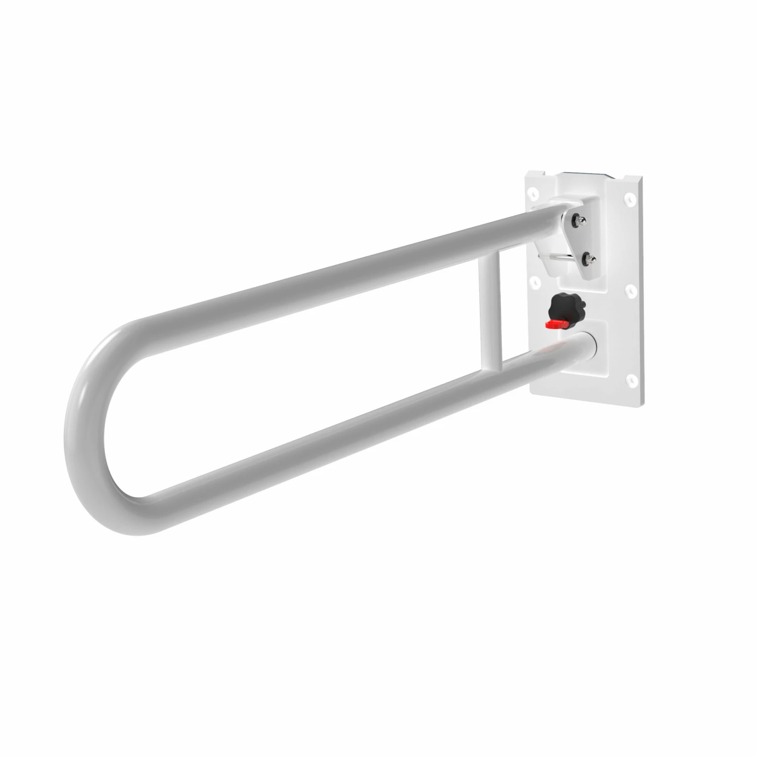 Nymas NymaPRO Stainless Steel Removable Hinged Grab Rail 800mm Length - White 4 Nymas NymaPRO Stainless Steel Removable Hinged Grab Rail 800mm Length - White - Image 2