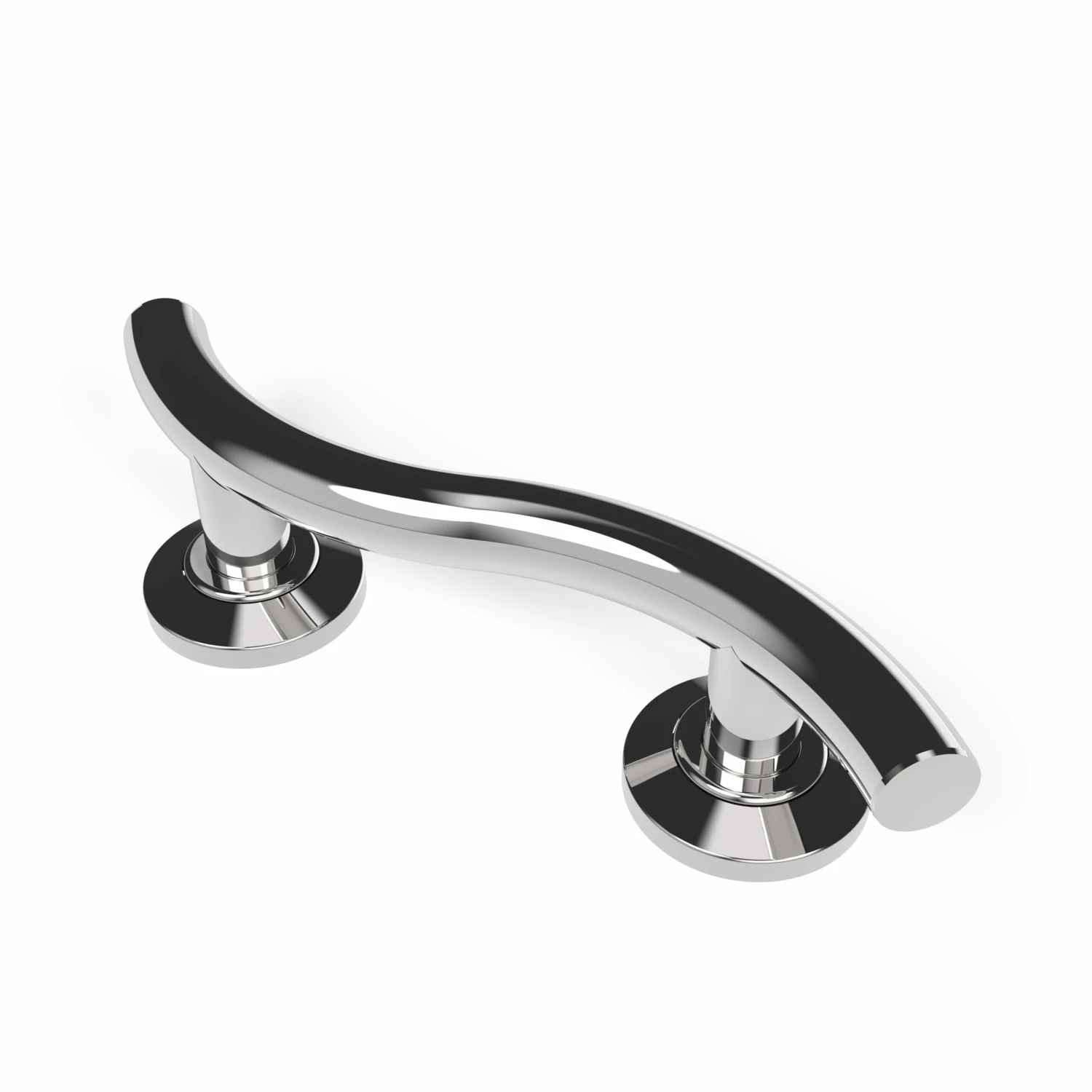Nymas NymaPRO Contemporary Nylon Flanged Curved Grab Rail 355mm Length - Polished 4 Nymas NymaPRO Contemporary Nylon Flanged Curved Grab Rail 355mm Length - Polished - Image 2