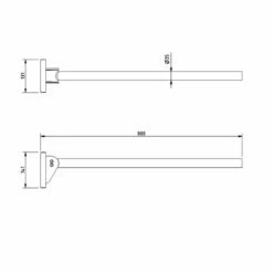 Nymas NymaPRO Premium Friction Single Arm Hinged Grab Rail With Concealed Fixings 800mm Length - Matt Black -HEATANDPLUMB Sales nymas nymapro grab rail 310480c mb 1 1