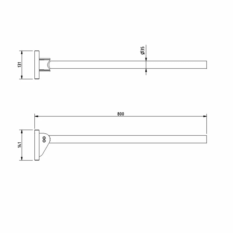 Nymas NymaPRO Premium Friction Single Arm Hinged Grab Rail With Concealed Fixings 800mm Length - Satin 5 Nymas NymaPRO Premium Friction Single Arm Hinged Grab Rail With Concealed Fixings 800mm Length - Satin - Image 3