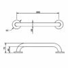 Nymas NymaPRO Stainless Steel Grab Rail 25mm Diameter 300mm Length - Polished