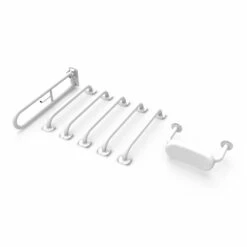 Nymas NymaPRO Exposed Fixing Grab Rails With Back Rest For Doc M Toilet Pack - White