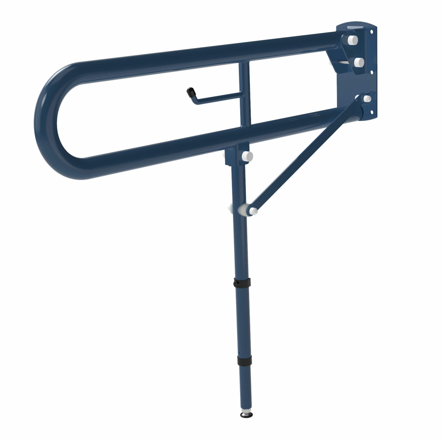 Nymas NymaPRO Trombone Hinged Support Steel Grab Rail With Leg 800mm Length - Dark Blue 4 Nymas NymaPRO Trombone Hinged Support Steel Grab Rail With Leg 800mm Length - Dark Blue - Image 2