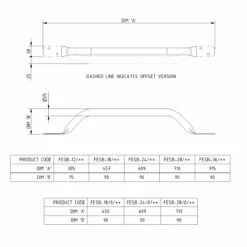Nymas NymaPRO Flat End Steel Grab Rail 610mm Length - White