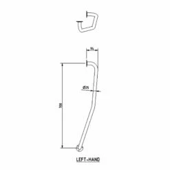Nymas NymaPRO Newel Post Steel Grab Rail 700mm Length - Left Handed