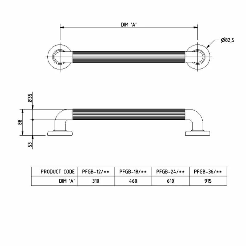 Nymas NymaPRO Plastic Fluted Grab Rail With Concealed Fixings 600mm Length - Red 4 Nymas NymaPRO Plastic Fluted Grab Rail With Concealed Fixings 600mm Length - Red - Image 2