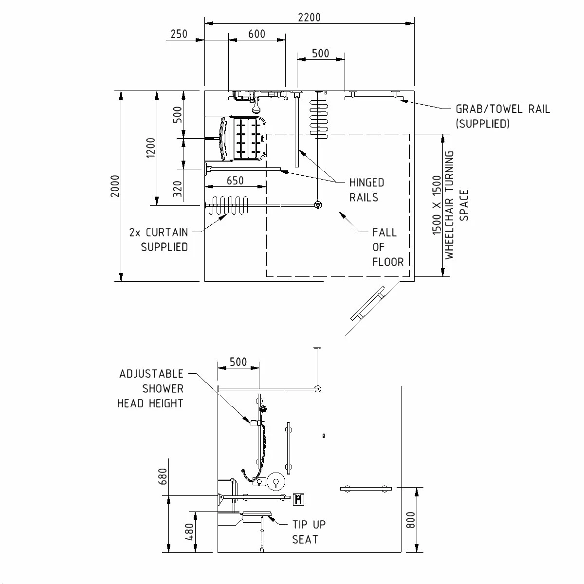 Nymas NymaSTYLE Doc M Luxury Shower Pack - Satin Grab Rails 4 Nymas NymaSTYLE Doc M Luxury Shower Pack - Satin Grab Rails - Image 2