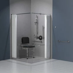 Nymas NymaSTYLE Doc M Luxury Shower Pack - Polished Grab Rails