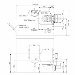 Nymas NymaSTYLE Luxury Wall Hung Doc M Pack White - 5 X Polished Grab Rails