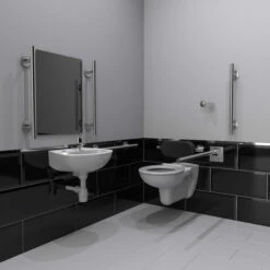 Nymas NymaSTYLE Luxury Wall Hung Doc M Pack White - 5 X Satin Grab Rails