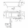 Orbit P-Shaped Shower Bath 1700mm X 700mm/850mm - Right Handed 2 Orbit P-Shaped Shower Bath 1700mm X 700mm/850mm - Right Handed -HEATANDPLUMB Sales orbit bath pbath002 3