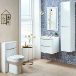 Orbit Contour Back To Wall WC Unit 500mm Wide - Gloss White -HEATANDPLUMB Sales orbit contour bathroom furniture contour 500wcunit gwte 2