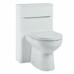 Orbit Contour Back To Wall WC Unit 500mm Wide - Gloss White -HEATANDPLUMB Sales orbit contour bathroom furniture contour 500wcunit gwte 3