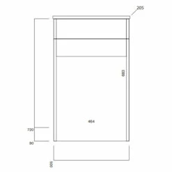 Orbit Contour Back To Wall WC Unit 500mm Wide - Indigo Blue