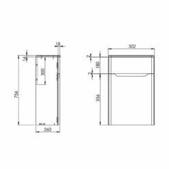 Orbit Ella Back To Wall WC Unit 500mm Wide - Matt Twilight Blue