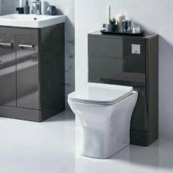Orbit Eve Back To Wall WC Toilet Unit 500mm Wide - Wolf Grey