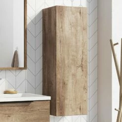 Orbit Illumo Wall Hung Tall Boy Storage Unit 300mm Wide - Rustic Oak 10 Orbit Illumo Wall Hung Tall Boy Storage Unit 300mm Wide - Rustic Oak -HEATANDPLUMB Sales orbit illumo bathroom furniture orillwhtbsu30 4
