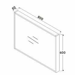 Orbit Illumo Bathroom Mirror 600mm H X 800mm W - Rustic Oak