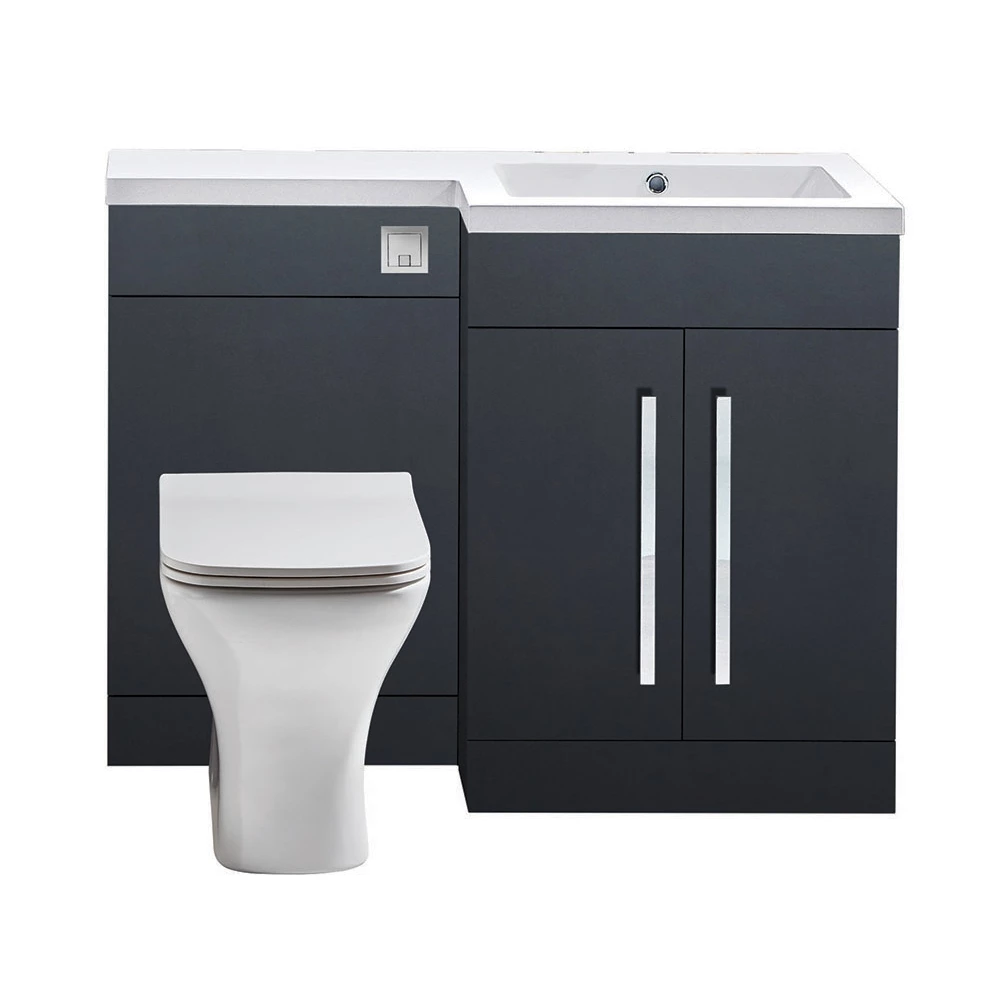 Orbit Life RH Combination Unit With Sculptured Basin 1100mm Wide - Graphite Grey 4 Orbit Life RH Combination Unit With Sculptured Basin 1100mm Wide - Graphite Grey - Image 2