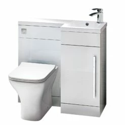 Orbit Life RH Combination Unit With Sculptured Basin 900mm Wide - Gloss White -HEATANDPLUMB Sales orbit life bathroom furniture lifefurn002 lifefurn004 lifefurn007 1 1