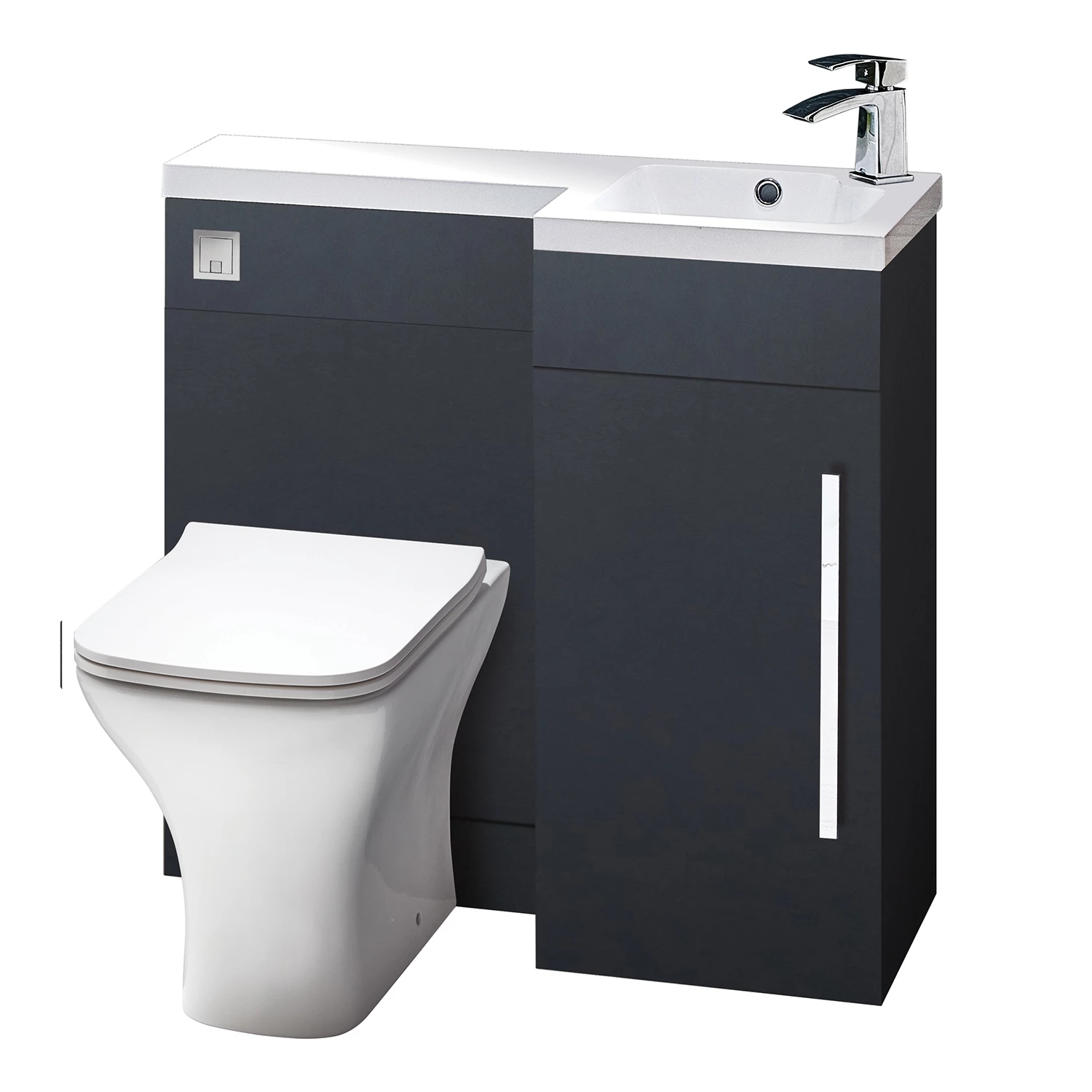 Orbit Life RH Combination Unit With Sculptured Basin 900mm Wide - Graphite Grey 5 Orbit Life RH Combination Unit With Sculptured Basin 900mm Wide - Graphite Grey - Image 3