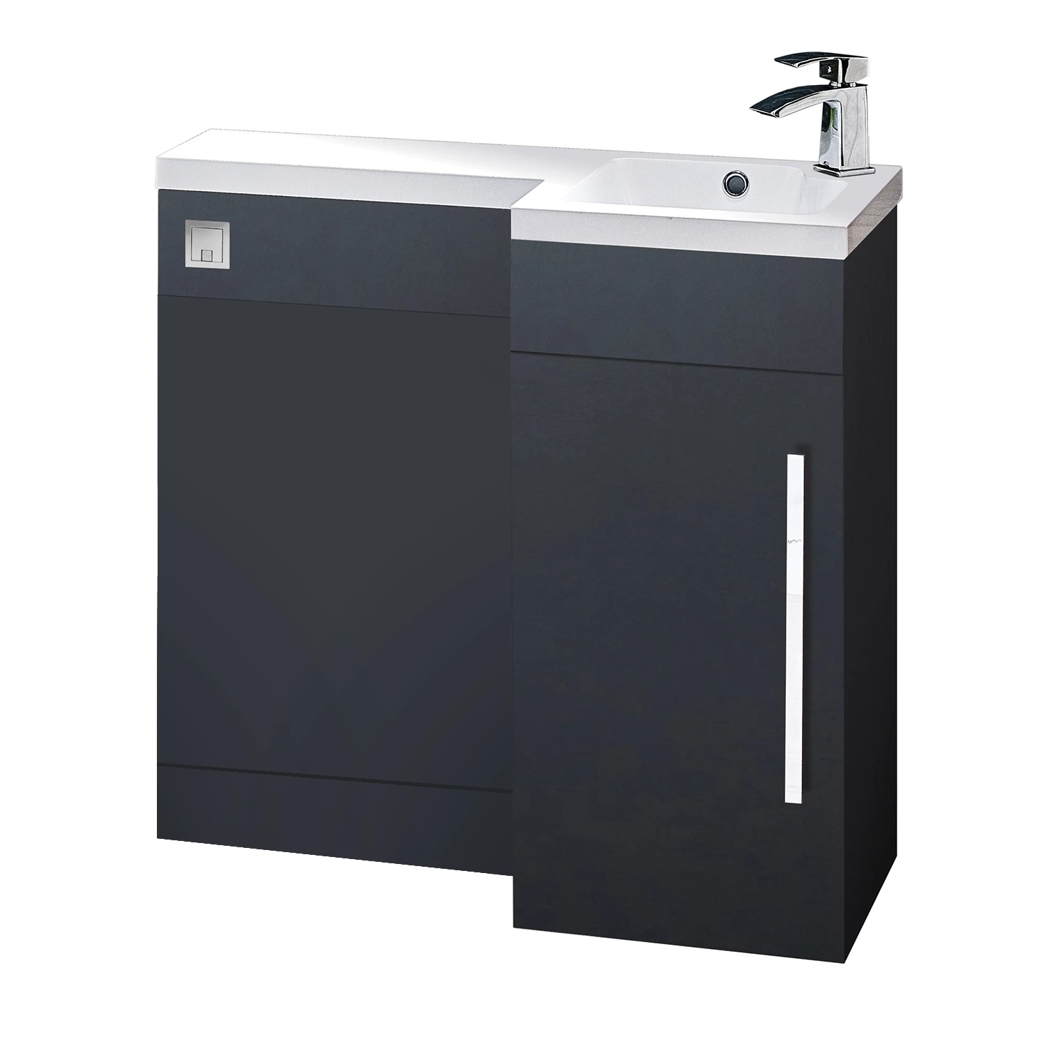 Orbit Life RH Combination Unit With Sculptured Basin 900mm Wide - Graphite Grey 3 Orbit Life RH Combination Unit With Sculptured Basin 900mm Wide - Graphite Grey