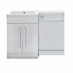 Orbit Life LH Combination Unit With Sculptured Basin 1100mm Wide - Gloss White