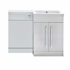 Orbit Life RH Combination Unit With Sculptured Basin 1100mm Wide - Gloss White