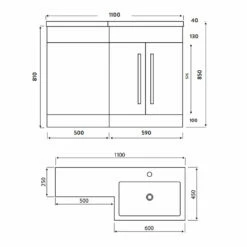 Orbit Life RH Combination Unit With Sculptured Basin 1100mm Wide - Graphite Grey 9 Orbit Life RH Combination Unit With Sculptured Basin 1100mm Wide - Graphite Grey -HEATANDPLUMB Sales orbit life bathroom furniture lifefurn010 lifefurn012 lifefurn017