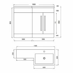 Orbit Life RH Combination Unit With Sculptured Basin 1100mm Wide - Gloss White 9 Orbit Life RH Combination Unit With Sculptured Basin 1100mm Wide - Gloss White -HEATANDPLUMB Sales orbit life bathroom furniture lifefurn010 lifefurn012 lifefurn017 3