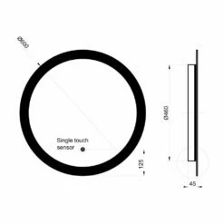 Orbit Lunar LED Bathroom Mirror With Demister Pad 600mm Diameter -HEATANDPLUMB Sales orbit lunar bathroom mirror ledmirror005 2