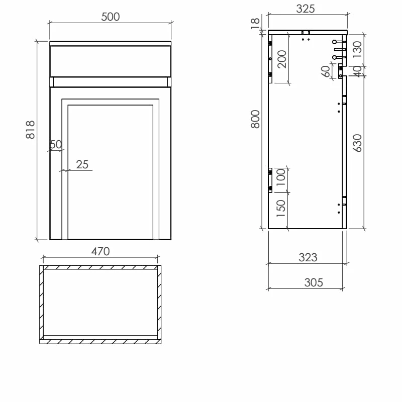 Orbit Classica Traditional Back To Wall WC Unit 500mm Wide - Stone Grey 3 Orbit Classica Traditional Back To Wall WC Unit 500mm Wide - Stone Grey