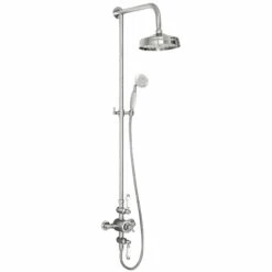 Orbit Traditional Thermostatic Exposed Mixer Shower With Adjustable Riser Rail And Fixed Head + Handset - Chrome 7 Orbit Traditional Thermostatic Exposed Mixer Shower With Adjustable Riser Rail And Fixed Head + Handset - Chrome -HEATANDPLUMB Sales orbit traditional complete mixer shower tradshower002