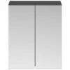 Nuie Athena Mirrored Cabinet (50/50) 600mm Wide - Gloss Grey -HEATANDPLUMB Sales premier athena bathroom cabinet moc323 1