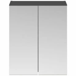 Nuie Athena Mirrored Cabinet (50/50) 600mm Wide - Gloss Grey